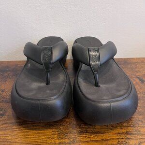 Melissa Black Rubber Lifted Sandals